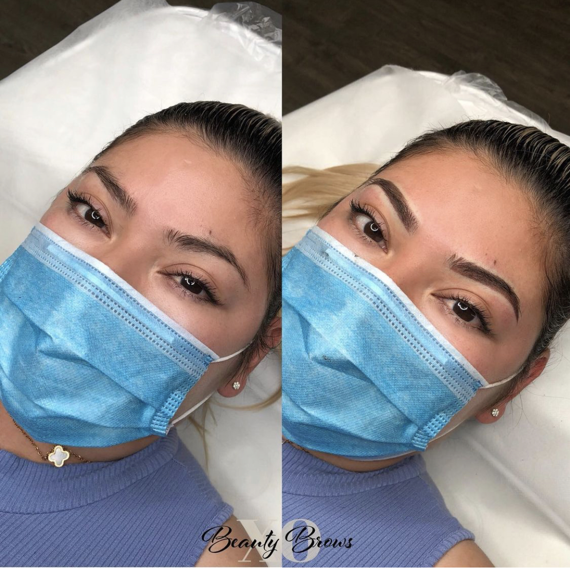 ombre microbladed combination semi-permanent tattoo brows